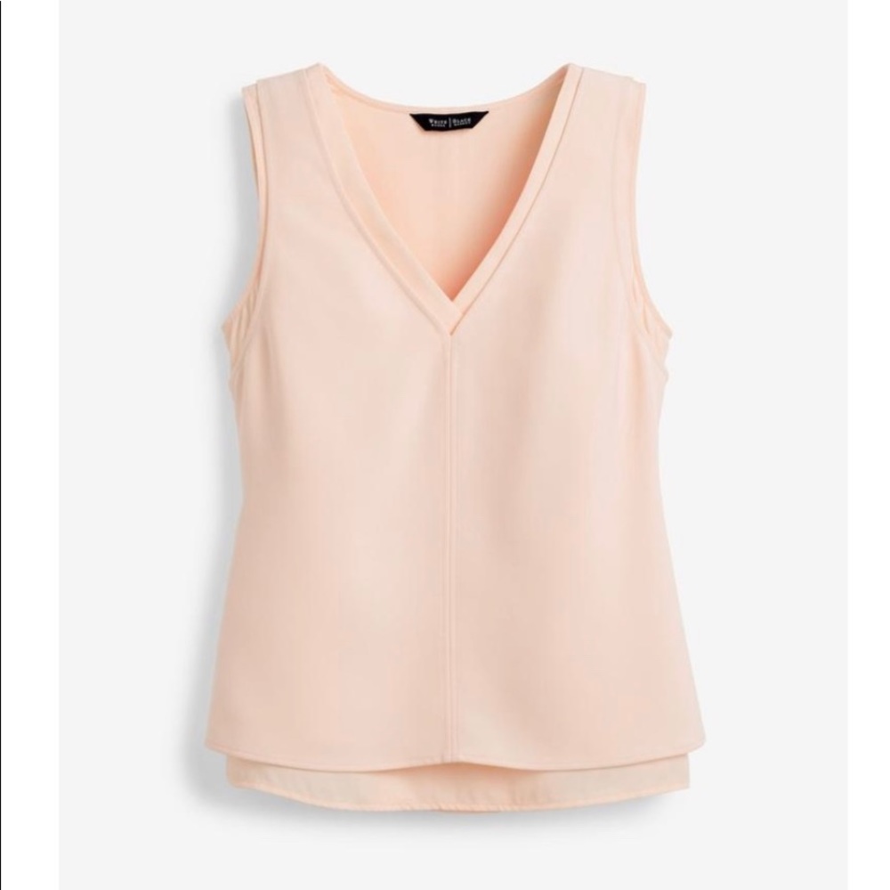 WHBM v-neck blouse in blush, size S
